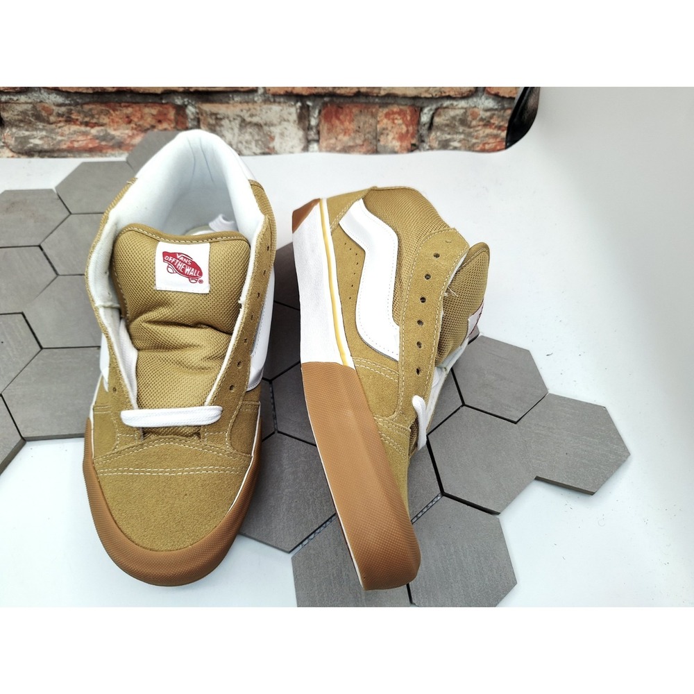 Vans Knu Mid Men 12 Khaki Gum Chunky 90s Skater Shoes Timberland Wheat Color - Picture 8 of 9